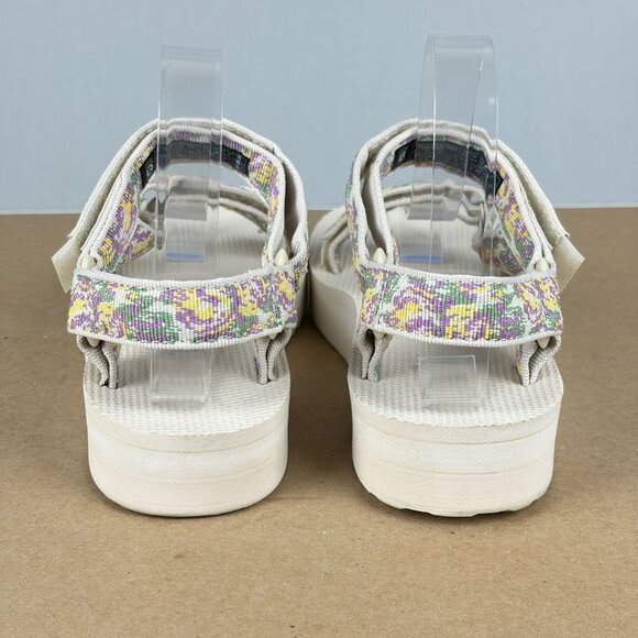 Teva Midform Universal Platform Sandals Womens 7 Cream Purple Green Casual - Picture 4 of 9